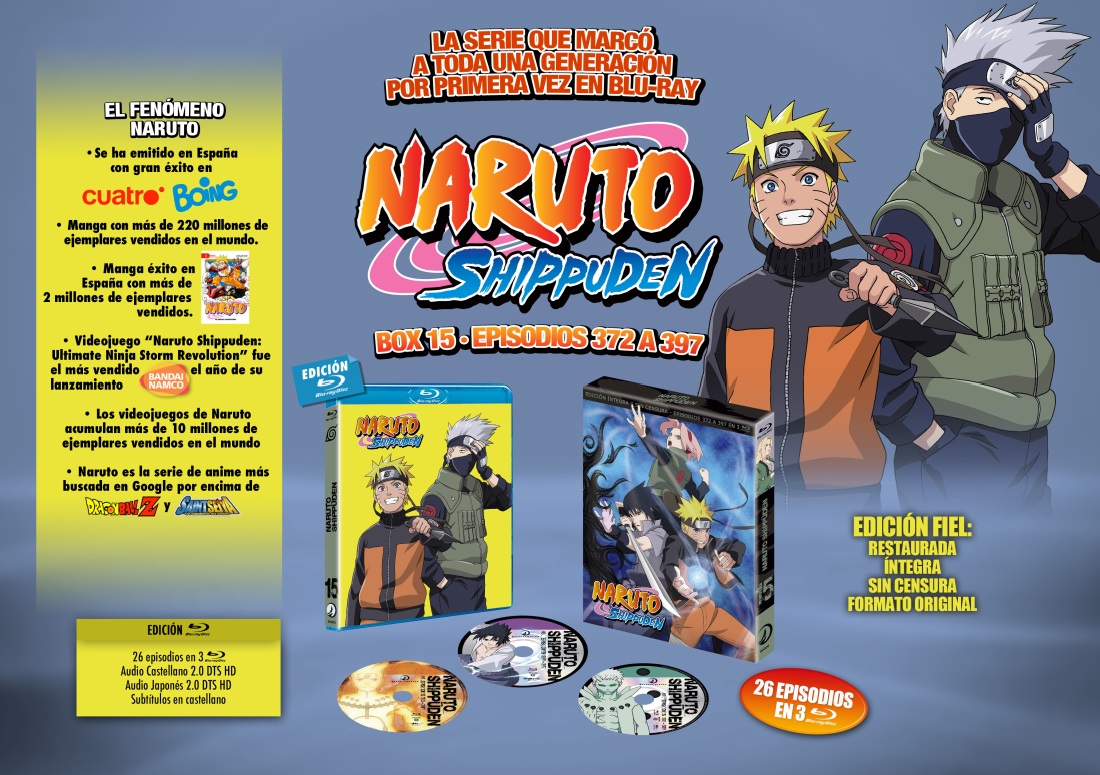 La Box 15 de Naruto Shippuden a la venta en Blu-ray y DVD el 31 de enero