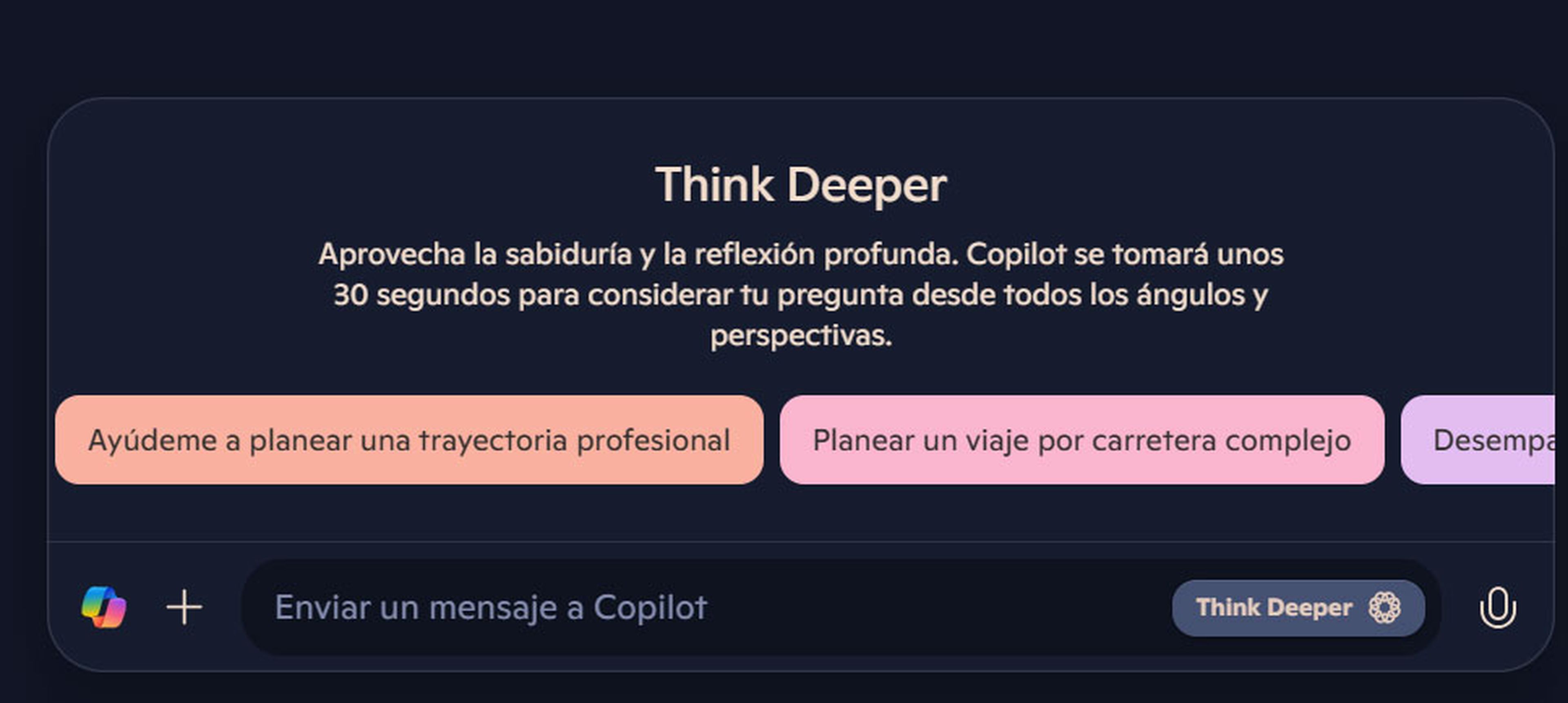 Think Deeper en Copilot