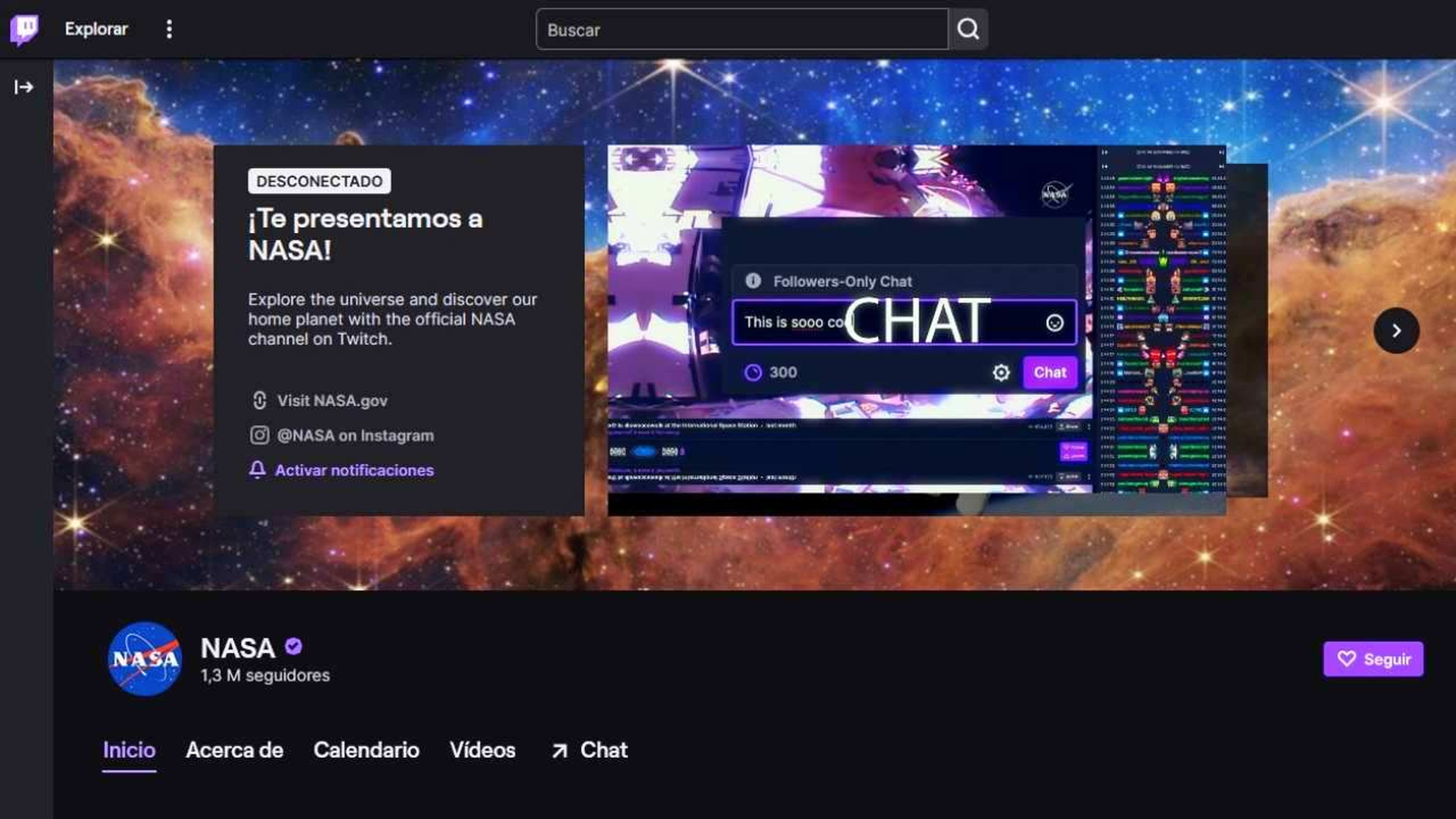 Twitch de la NASA