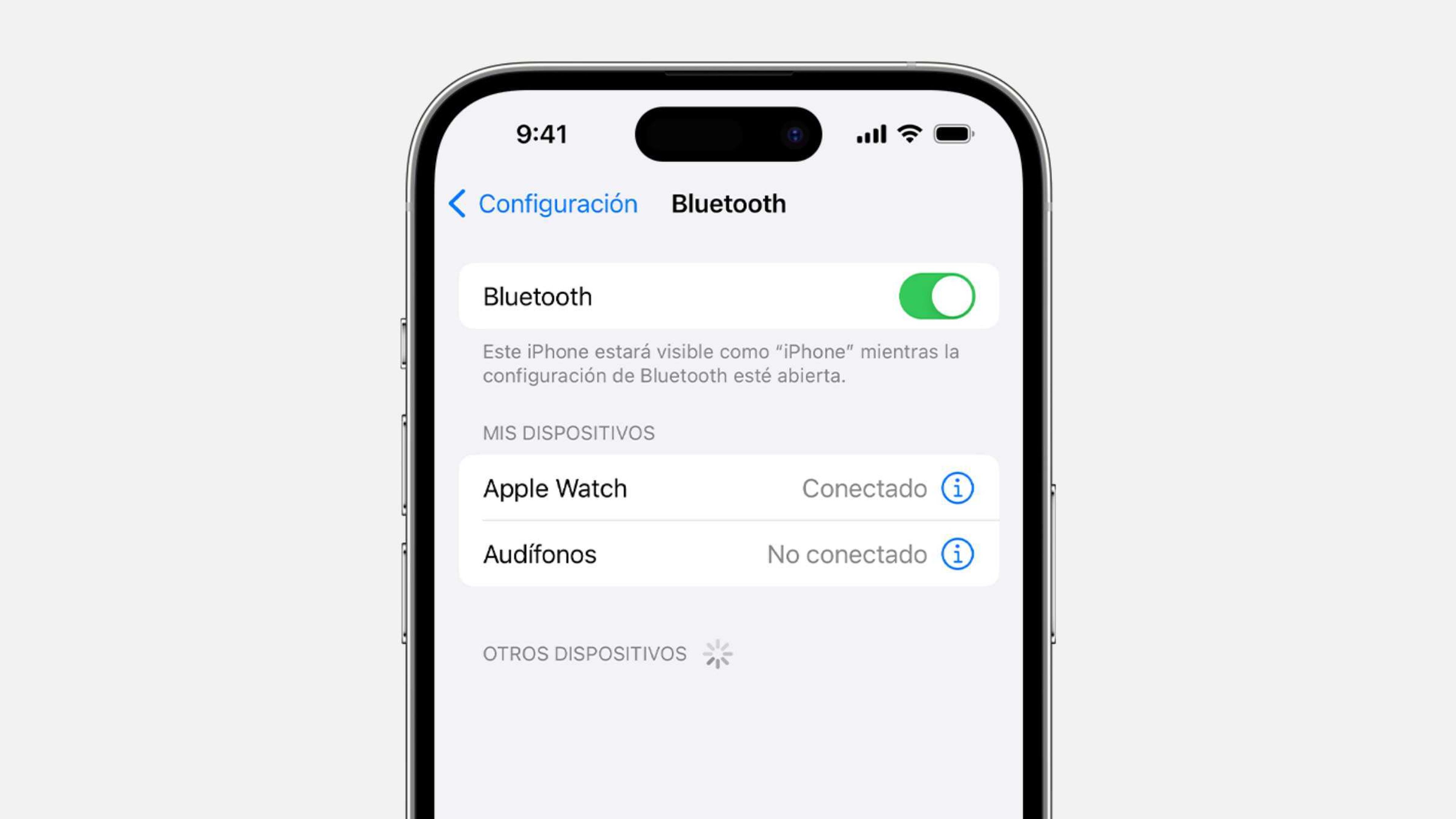 Activar Bluetooth de iPhone