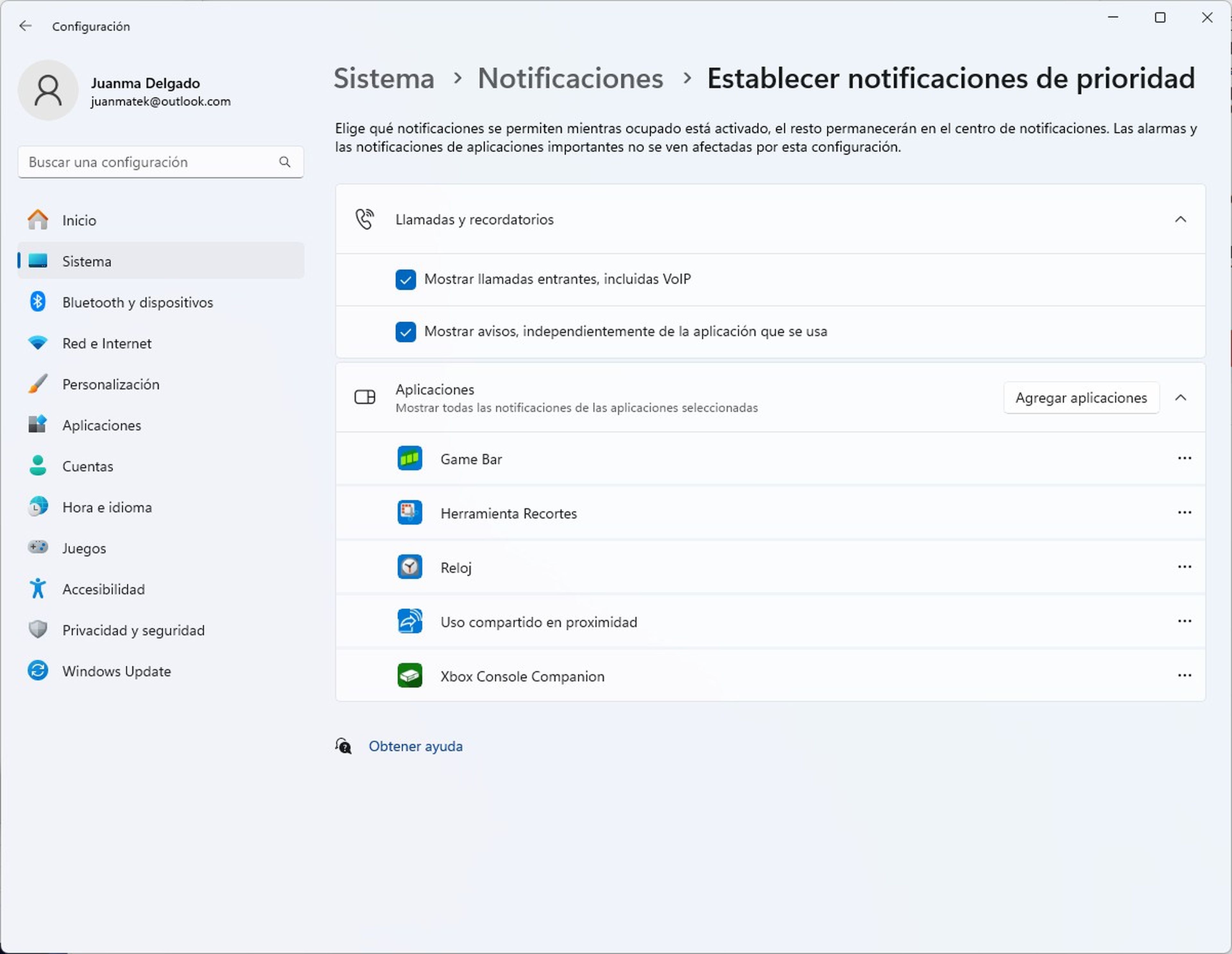 Notificaciones prioritarias