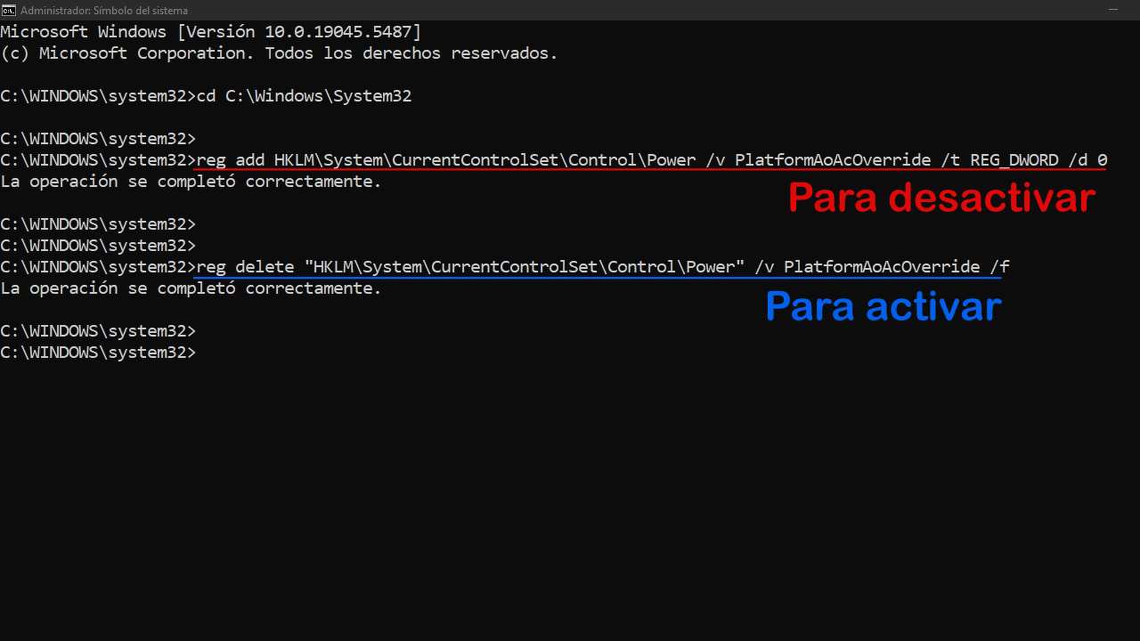 Desactivar Modo de Espera de Windows 11