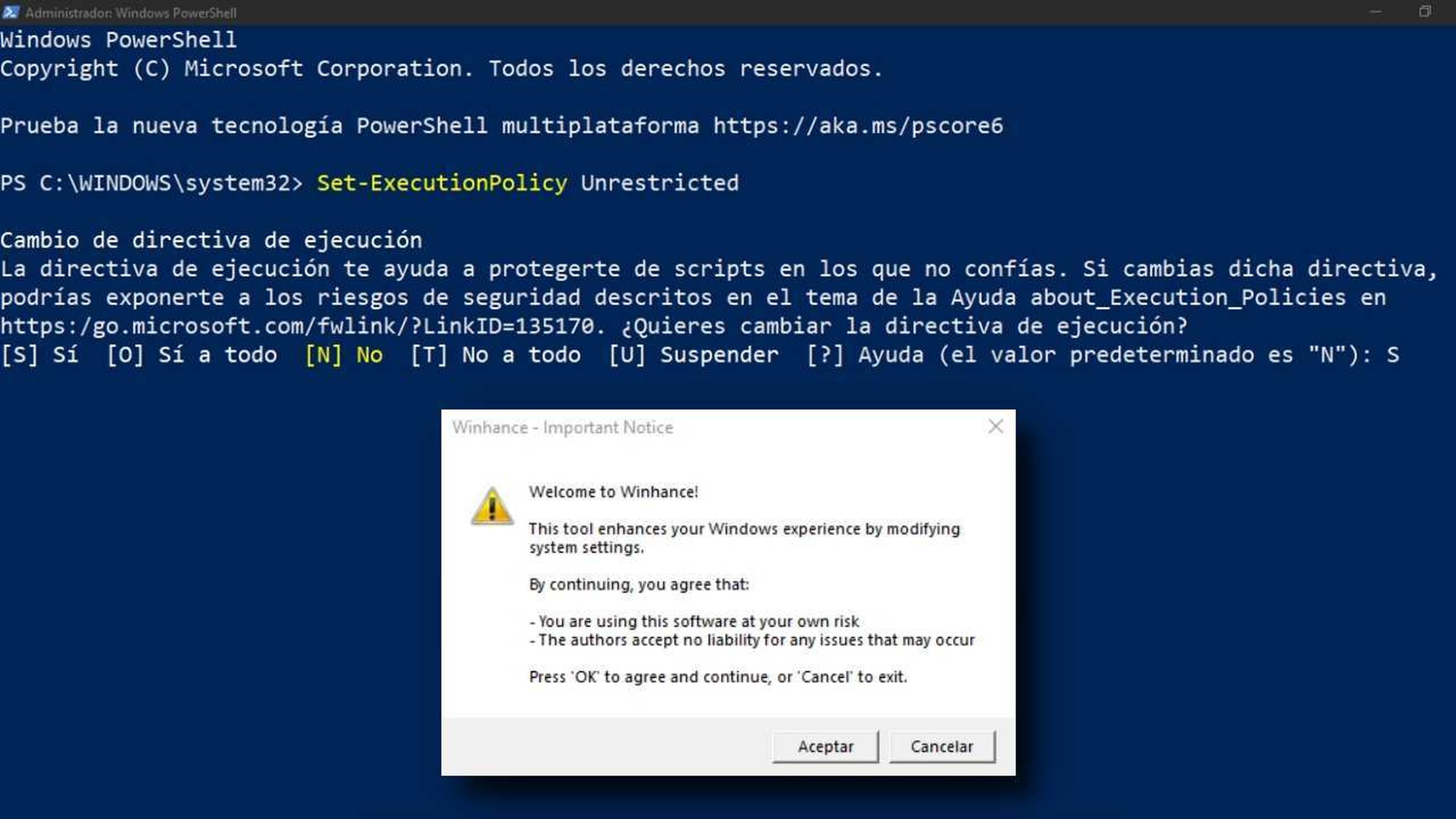 Instalar desde Windows PowerShell