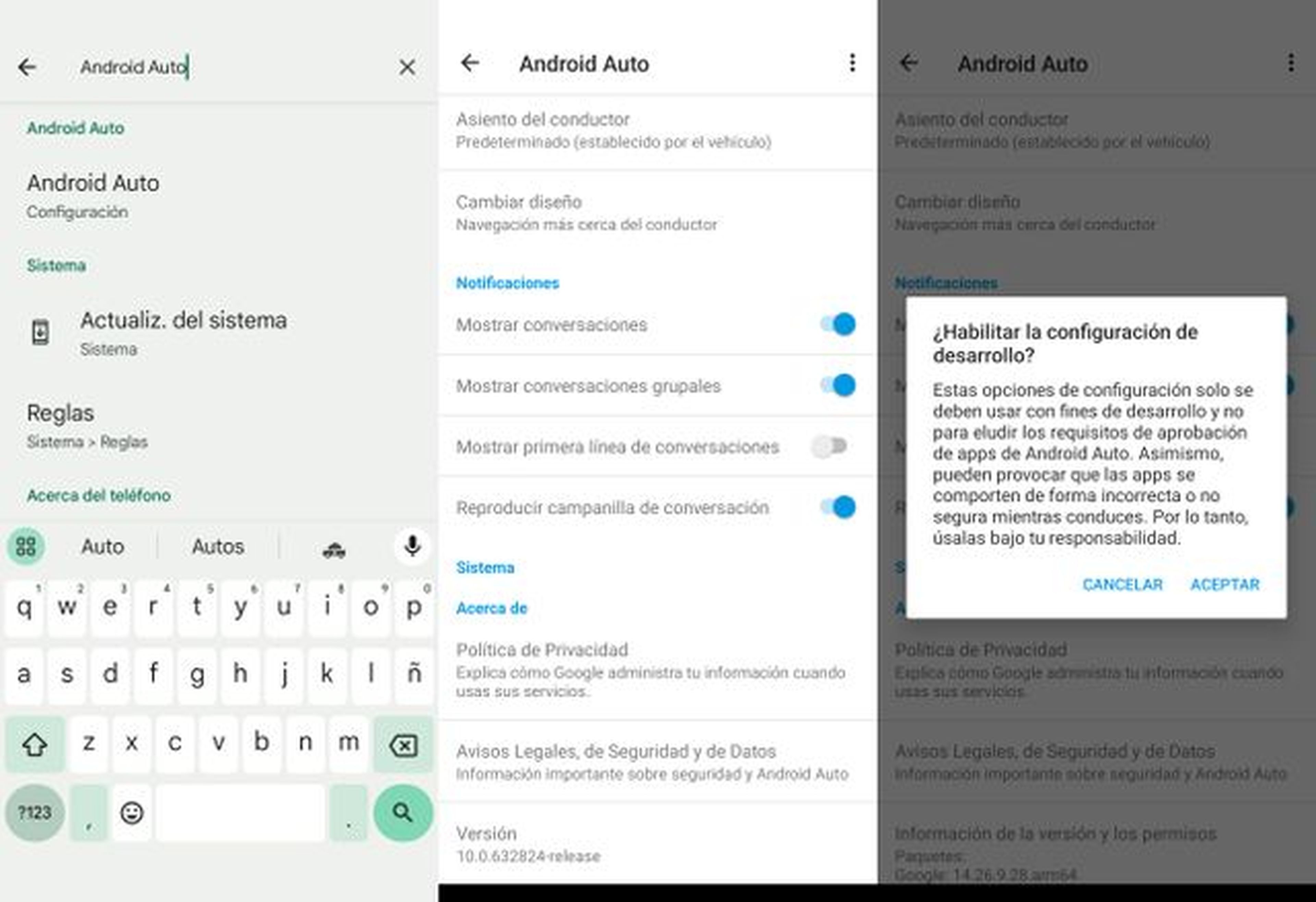 Cómo acceder al menú prohibido de Android Auto