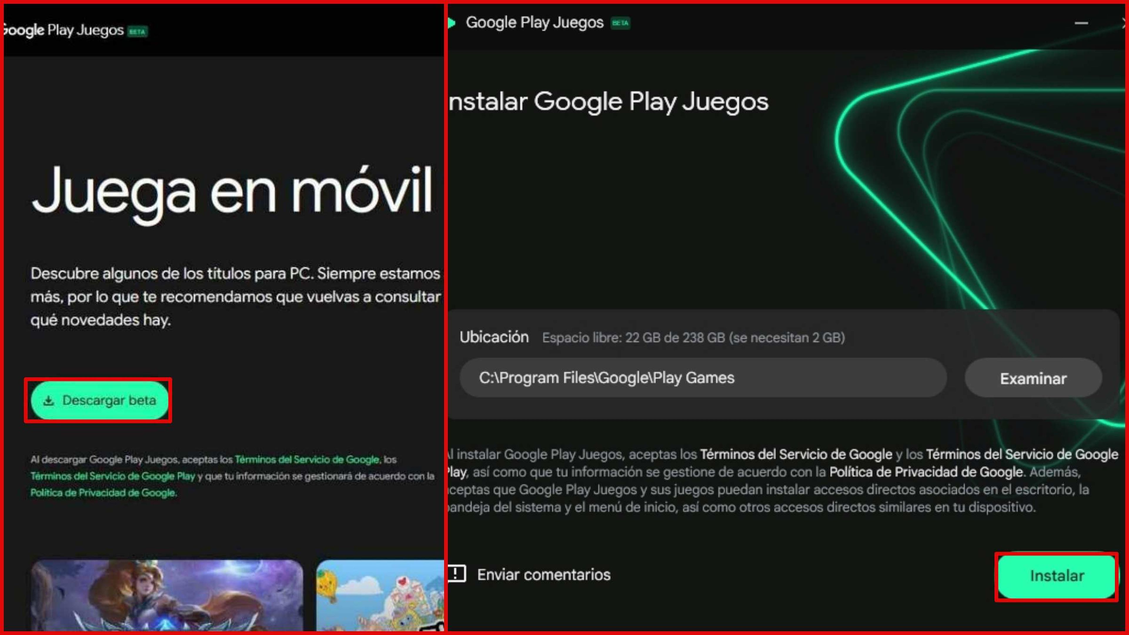 Instalar Play Juegos