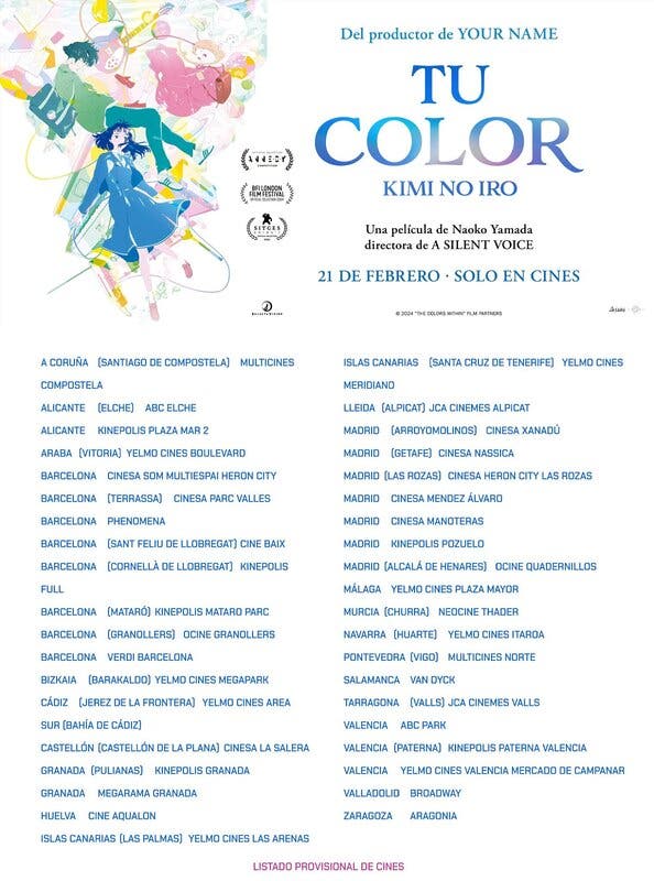 Tu Color listado cines España